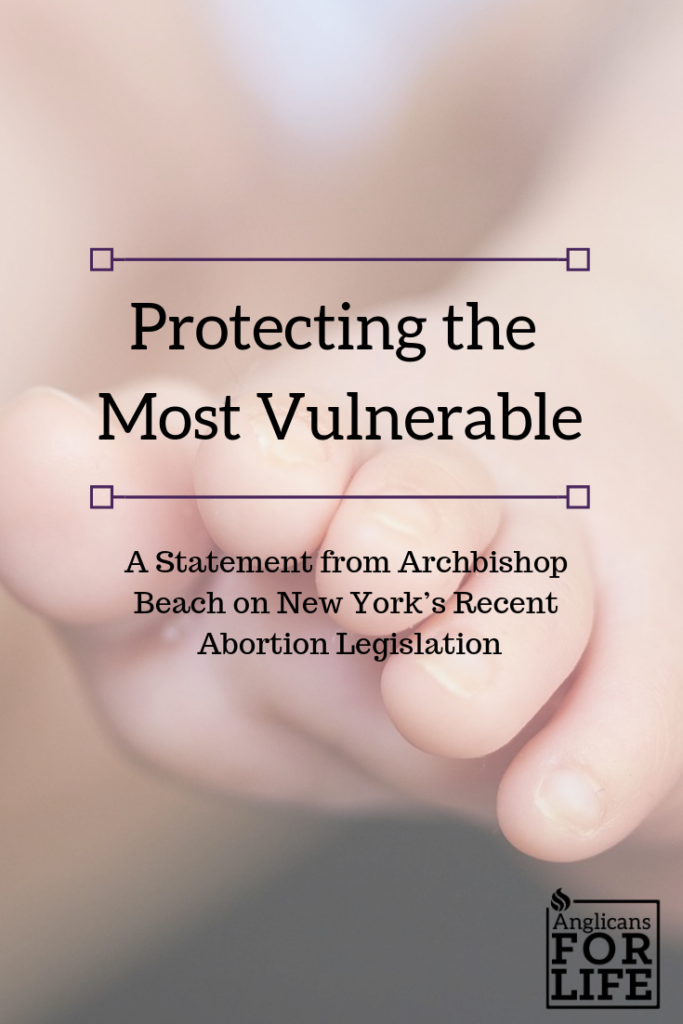 Abortion protecting vulnerable Archbishop Beach blog pin