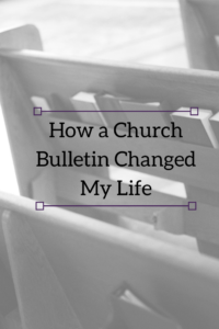 church bulletin blog pin