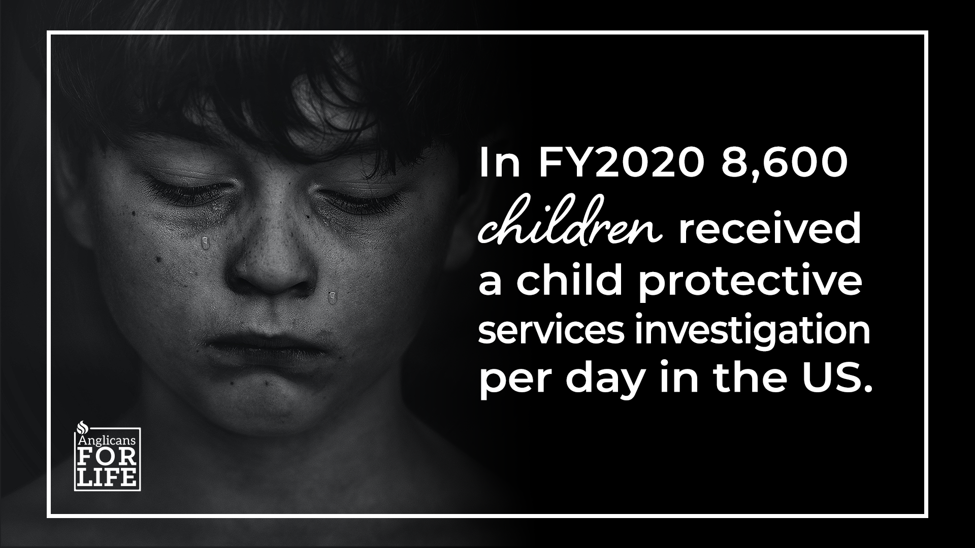 In FY2020, 8,600 children received a child protective services investigation per day in the US