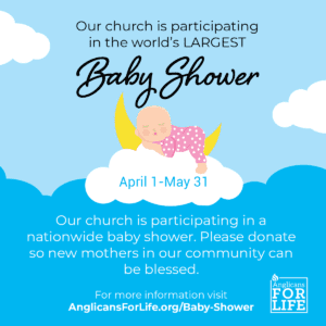 World's Largest Baby Shower promo graphic for churches