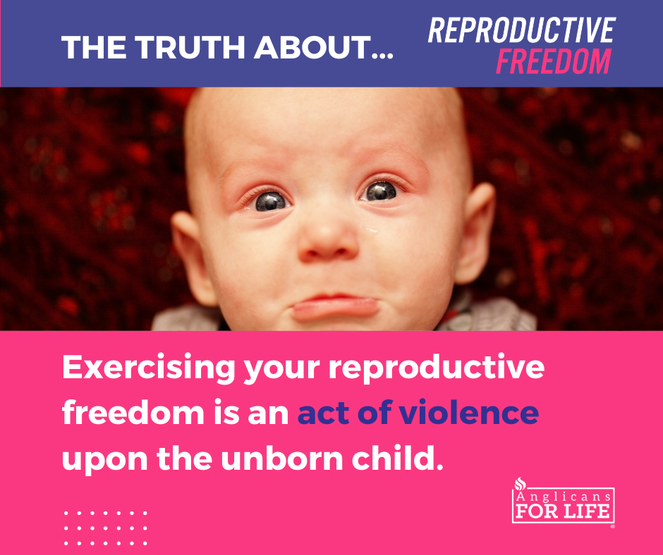 Reproductive freedom is an act of violence upon the unborn child graphic