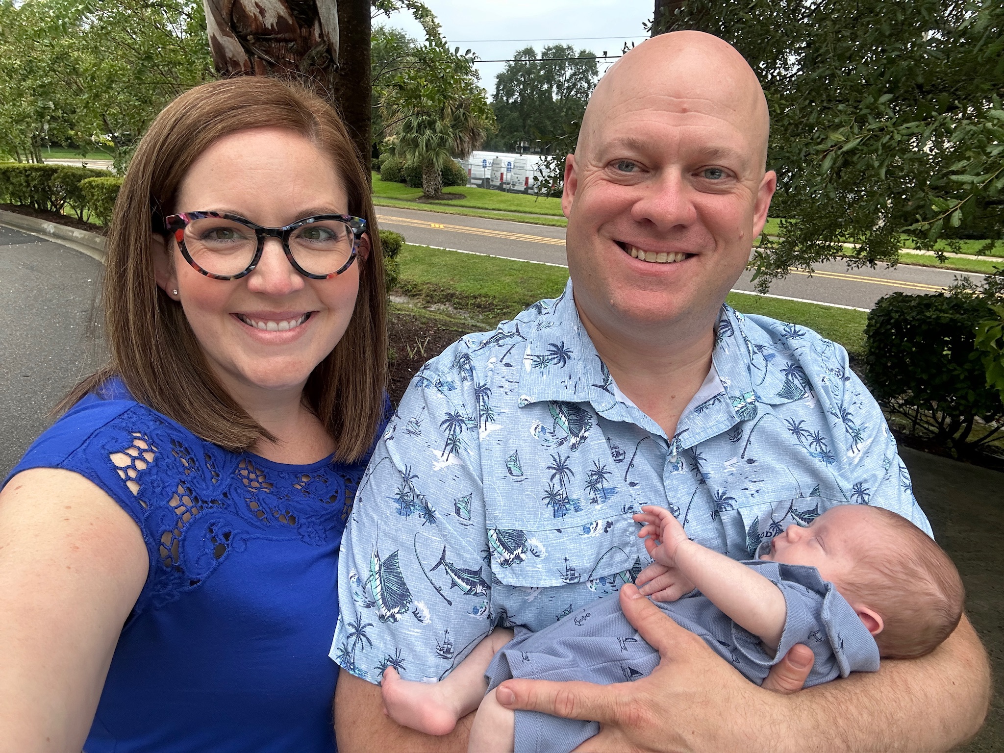 Roger and Stephanie Poorman holding their new son, RJ