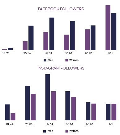 folower bargraph bar graph showing follower count