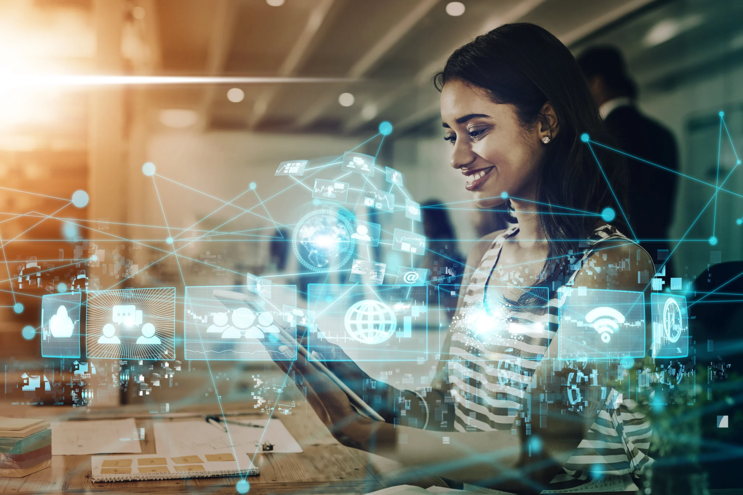communication concept with networking
