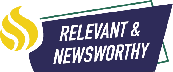 Relevant and newsworthy logo with flame and text