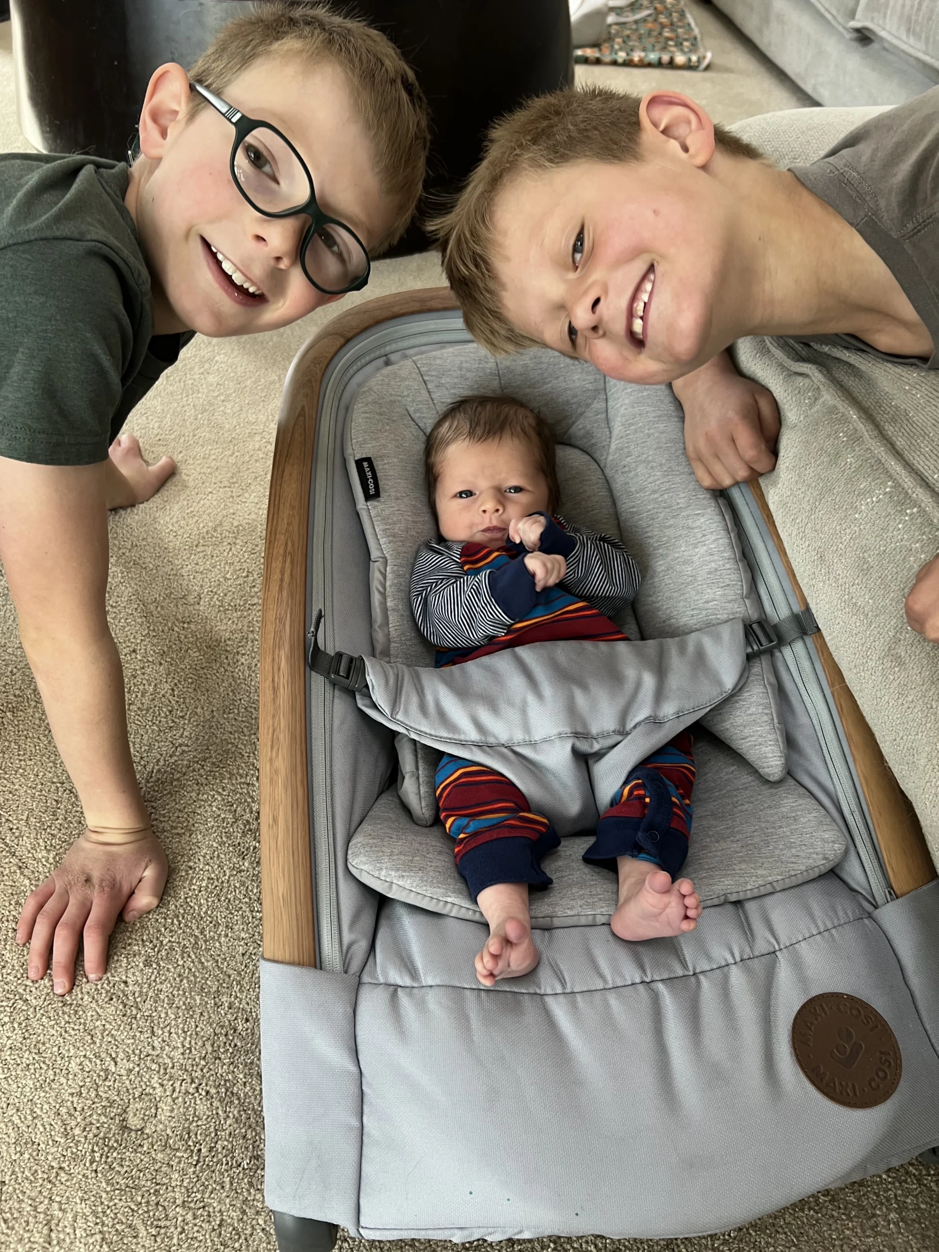 little baby boy with brothers
